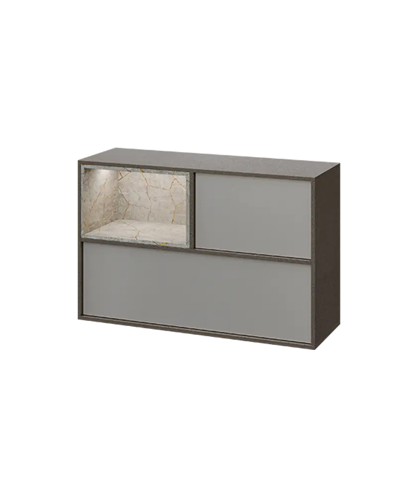 ERE H1231 L horní modul, levý, 2-výklop/nika, 770x1200x400, metalická